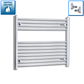 With Angled Valve 900mm Wide 700mm High Flat Chrome Heated Towel Rail HTR