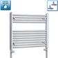 With Straight Valve 900mm Wide 700mm High Flat Chrome Heated Towel Rail HTR