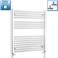 With Straight Valve 900mm Wide 900mm High Flat Chrome Heated Towel Rail Radiator