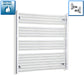 With Angled Valve 950mm Wide 1000mm High Flat Chrome Heated Towel Radiator