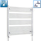 With Straight Valve 950mm Wide 1000mm High Flat Chrome Heated Towel Radiator