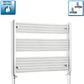 With Straight Valve 950mm Wide 800mm High Flat Chrome Heated Towel Rail Radiator