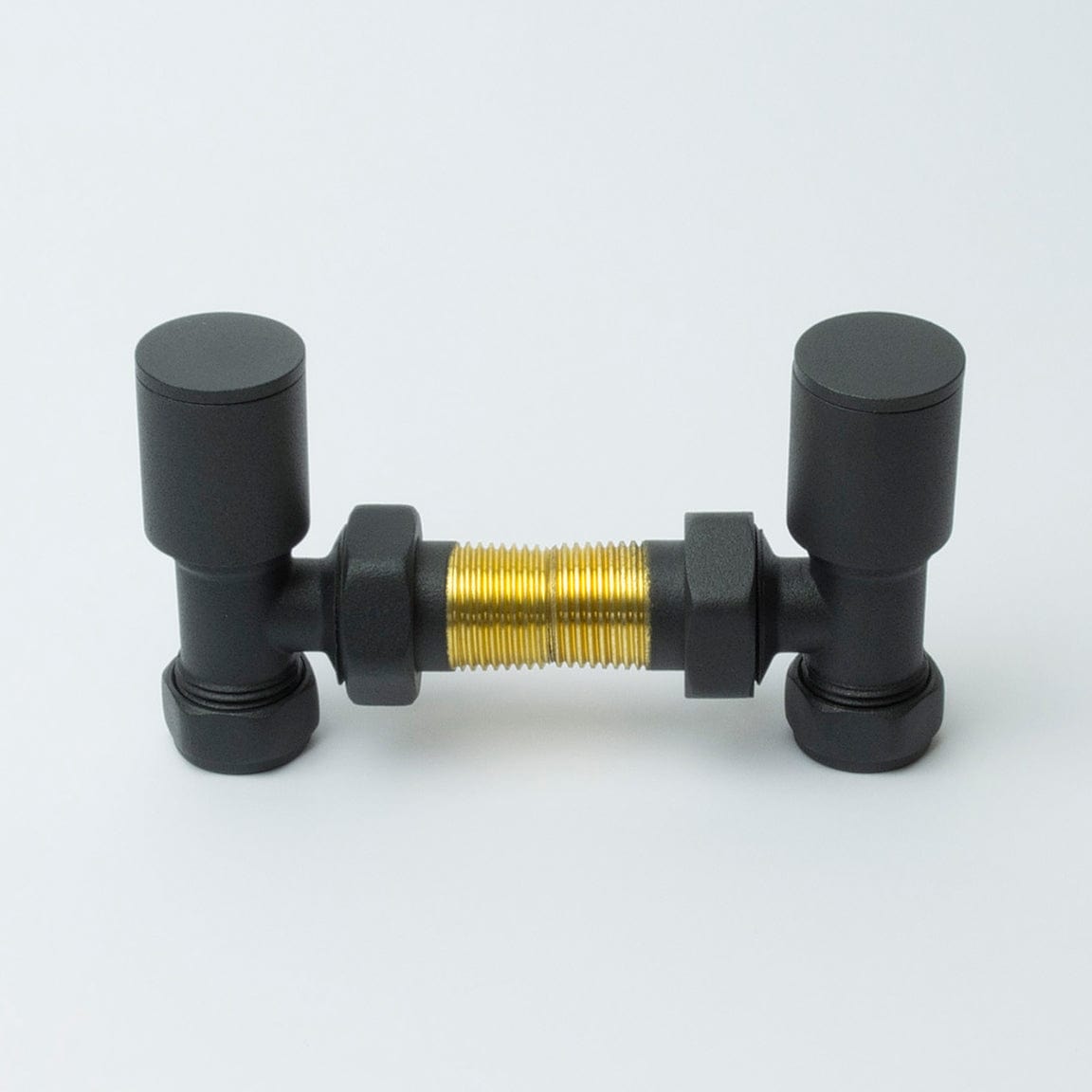 Angled Anthracite Towel Rail Radiator Valve in Pair