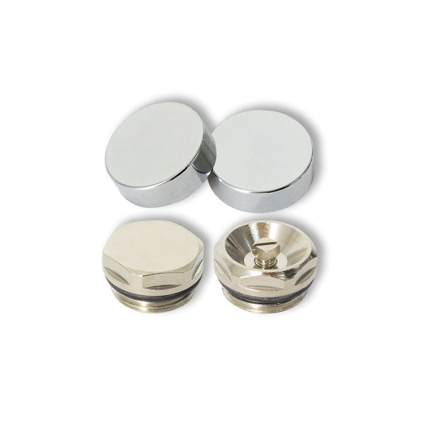 Chrome Cover Caps and Plugs for Towel Radiator
