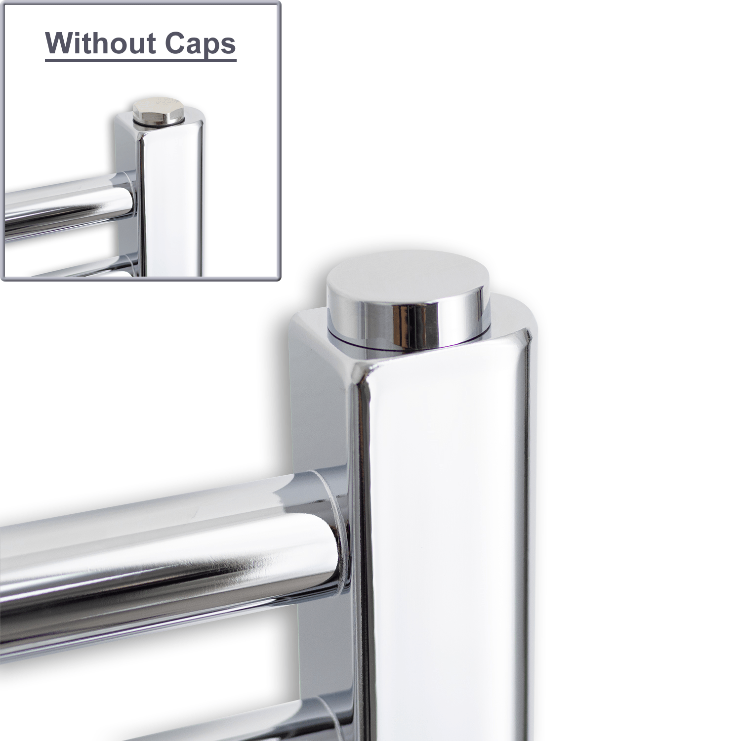 Chrome Cover Caps and Plugs for Towel Radiator