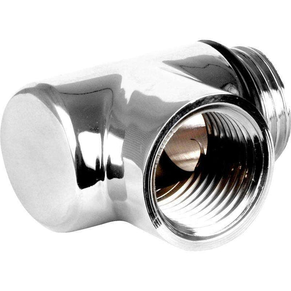 Chrome L-Piece Dual Fuel Adaptor Elbow for Heated Towel Rail Radiators