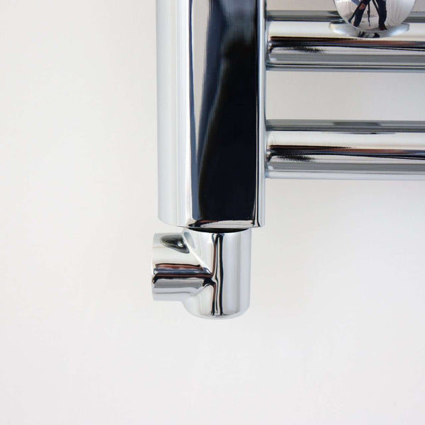 Chrome L-Piece Dual Fuel Adaptor Elbow for Heated Towel Rail Radiators