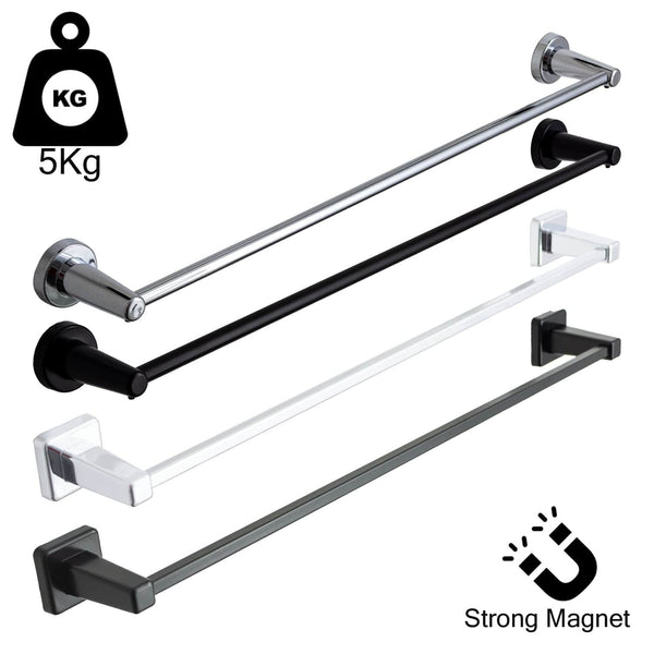 Chrome or Black Magnetic Hanger Extra Towel Bar For Straight Towel Radiators