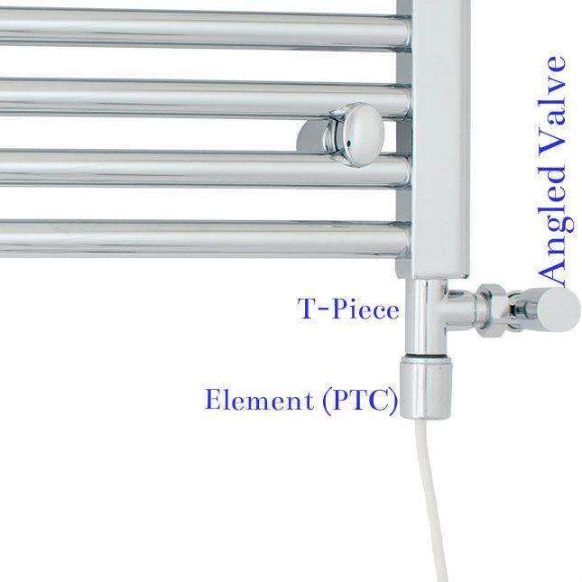 Chrome Single Heat Dual Fuel Kit For Heated Towel Rail Radiator