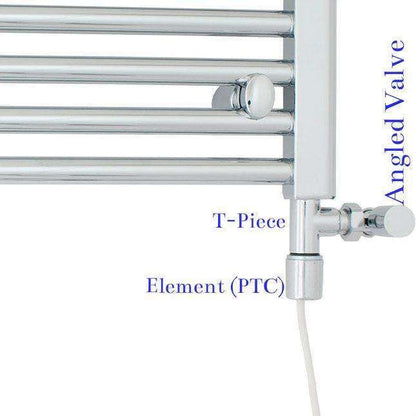 Chrome Single Heat Dual Fuel Kit For Heated Towel Rail Radiator