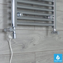 Chrome Single Heat Dual Fuel Kit For Heated Towel Rail Radiator