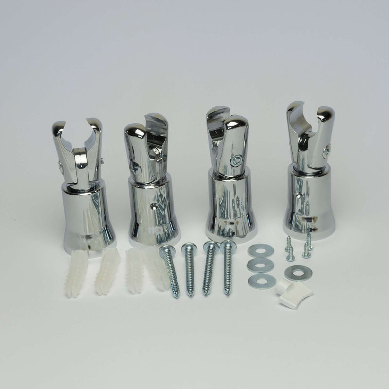 Clamp Universal White or Chrome Towel Rail Rad Radiator Brackets For 20mm Round Tubes