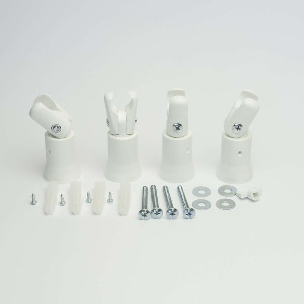 White 20MM Clamp Universal White or Chrome Towel Rail Rad Radiator Brackets For 20mm Round Tubes