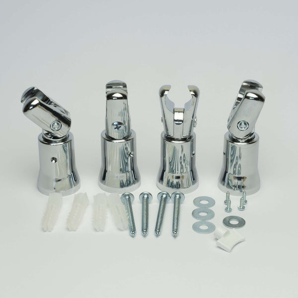Clamp Universal White or Chrome Towel Rail Rad Radiator Brackets For 20mm Round Tubes