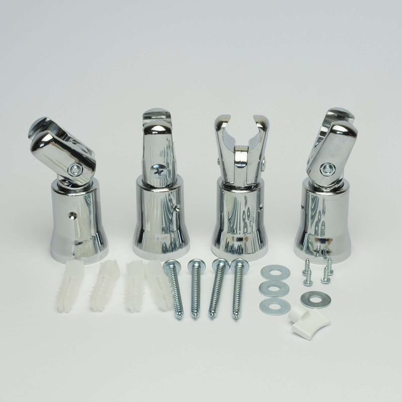 Clamp Universal White or Chrome Towel Rail Rad Radiator Brackets For 20mm Round Tubes