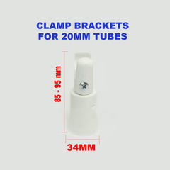 Clamp Universal White or Chrome Towel Rail Rad Radiator Brackets For 20mm Round Tubes