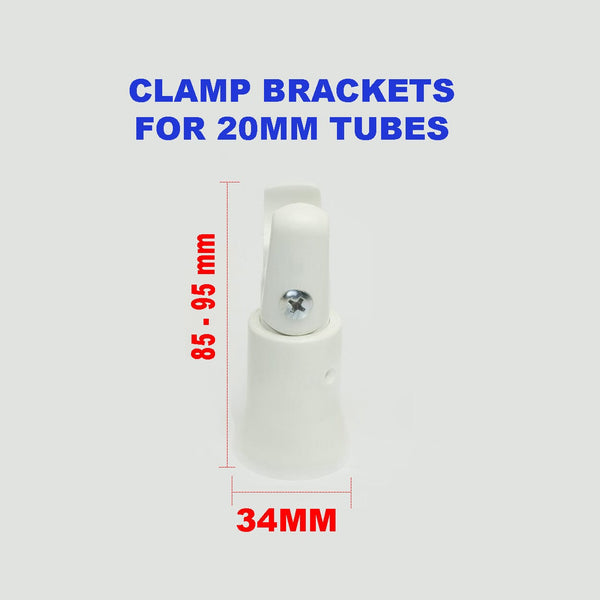 Clamp Universal White or Chrome Towel Rail Rad Radiator Brackets For 20mm Round Tubes