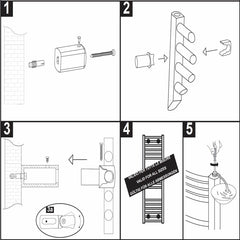Chrome 25mm Clamp Wall Brackets for Heated Towel Rail Radiator