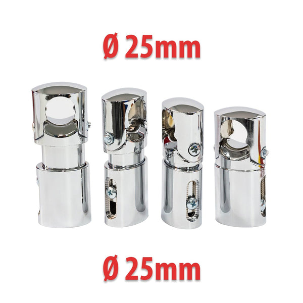 Chrome 25mm Clamp Wall Brackets for Heated Towel Rail Radiator