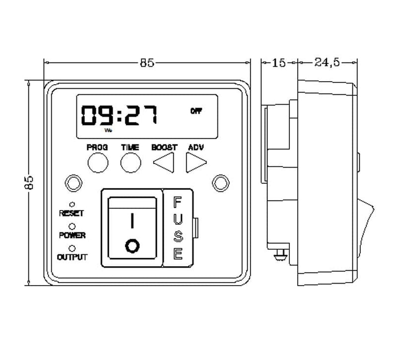 Digital Fused Spur Timer Wall Controller For Electric Towel Rail