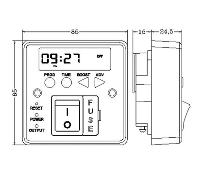 Digital Fused Spur Timer Wall Controller For Electric Towel Rail