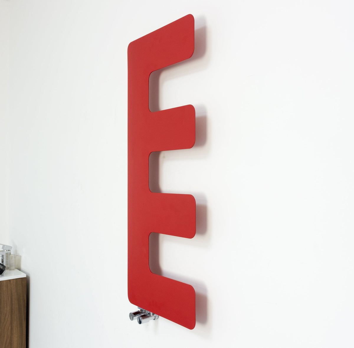 E-Type Style White, Black or Red Designer Heated Towel Rail Radiator HTR