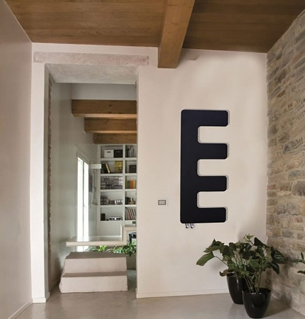 BLACK / 360x866mm E-Type Style White, Black or Red Designer Heated Towel Rail Radiator HTR