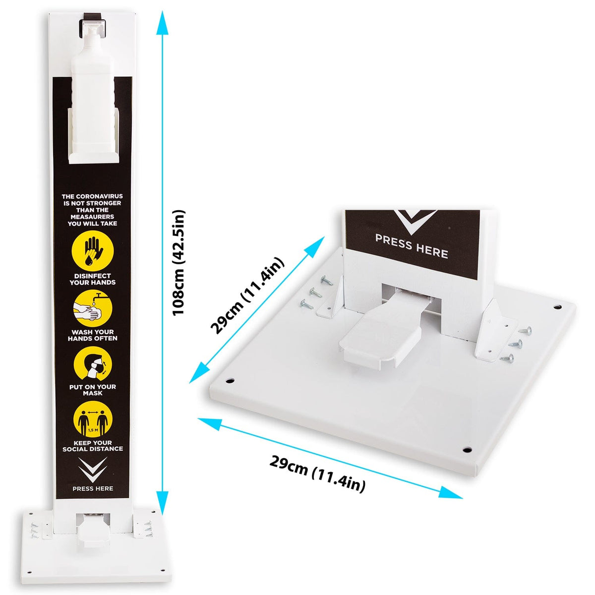 Hand Gel Floor Standing Dispenser Feet Operated 1L