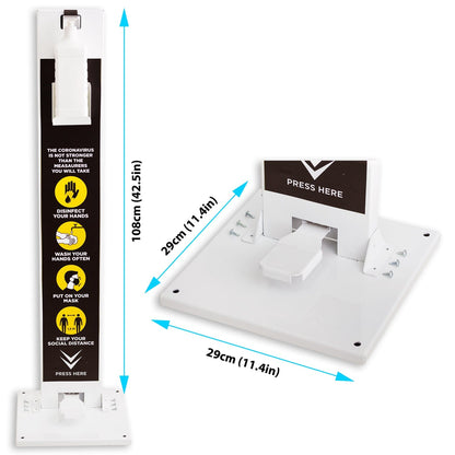 Hand Gel Floor Standing Dispenser Feet Operated 1L