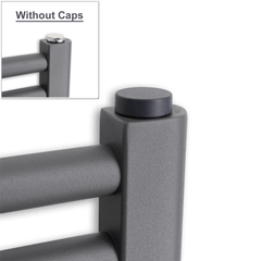 Pair of Anthracite Cover Caps for Heated Towel Rail Radiators