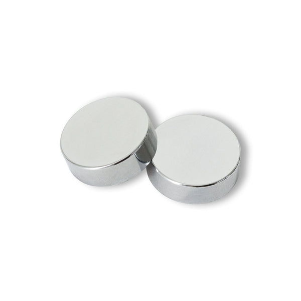 Pair of Chrome Cover Caps for Heated Towel Rail Radiators
