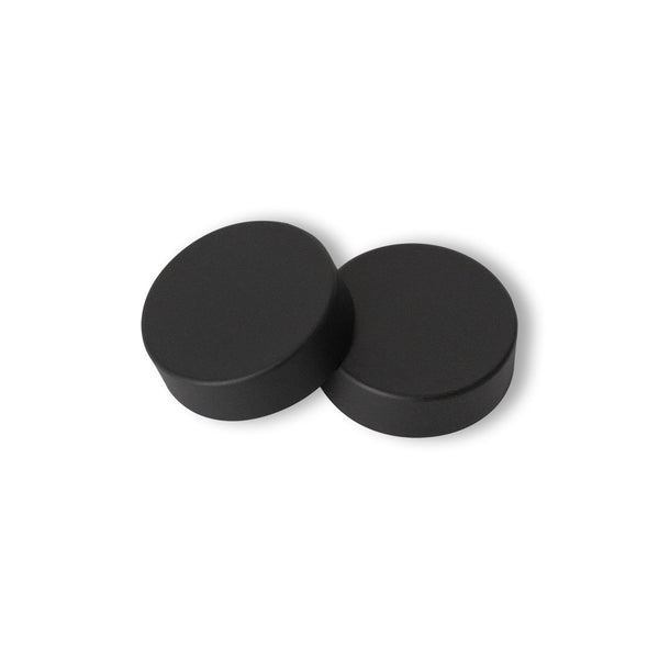 Pair of Matt Black Cover Caps for Heated Towel Rail Radiators