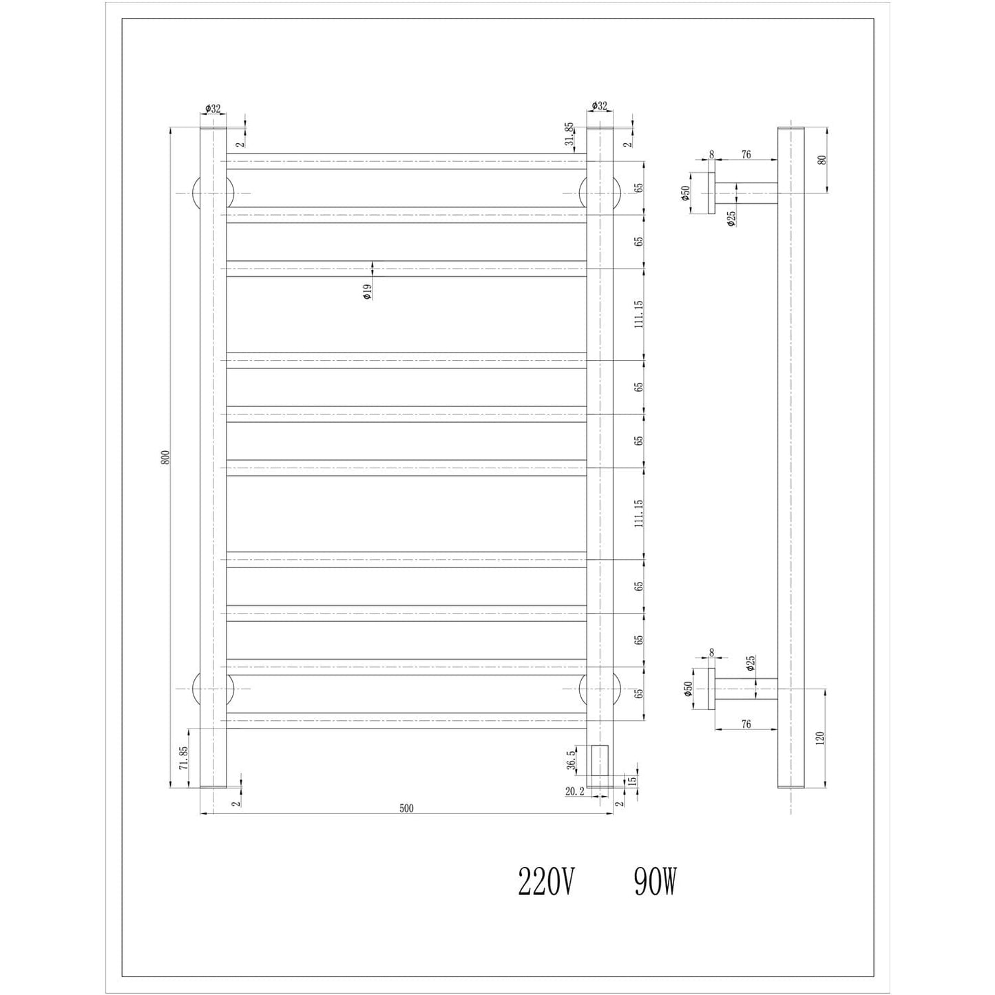 Reina Arnage Dry Electric Heated Designer Towel Rail
