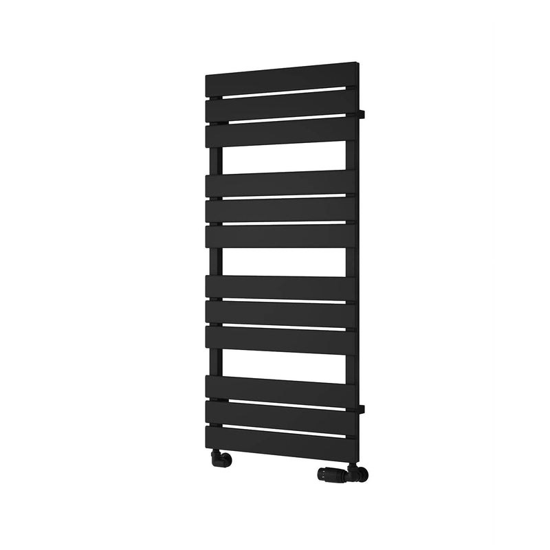 Black / 1124 x 500 mm Reina Avola Vertical Heated Steel Designer Radiator