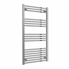 Flat / 1200 x 600 mm Reina Capo Chrome Flat & Curved Towel Rail Radiator