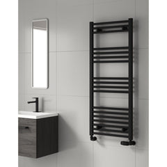 Reina Capo Flat Black Designer Towel Rail Radiator