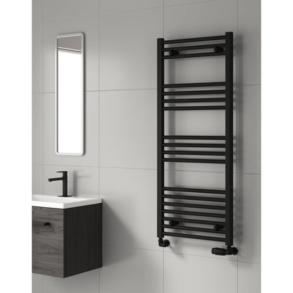 Reina Capo Flat Black Designer Towel Rail Radiator