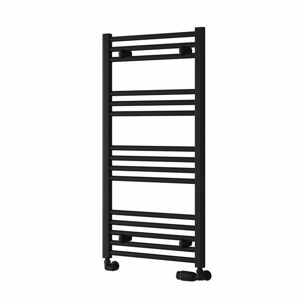 Reina Capo Flat Black Designer Towel Rail Radiator