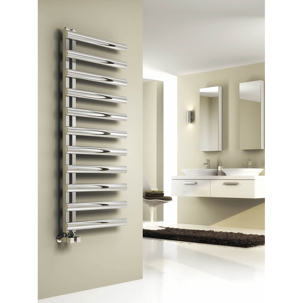 Reina Cavo Designer Vertical Heated Towel Rail Stainless Steel Radiator