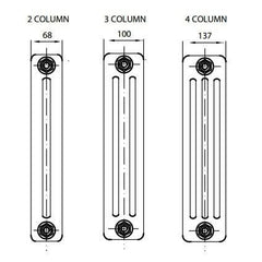Reina Colona White Traditional Column Horizontal Radiator