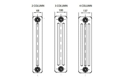 Reina Colona White Traditional Column Horizontal Radiator