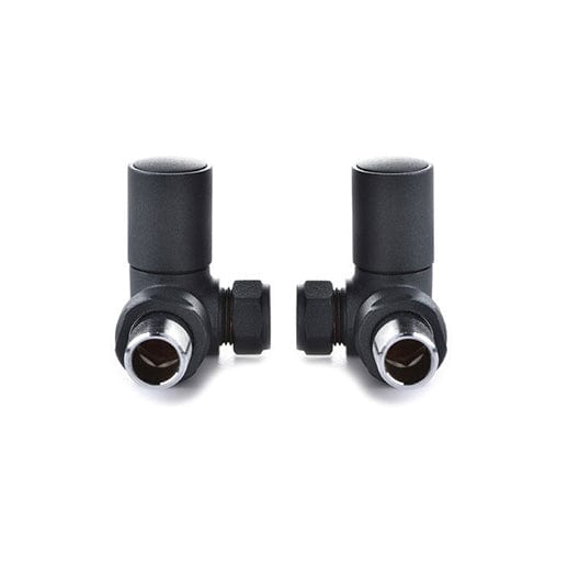 Reina Crova Corner Valve Anthracite For Heated Towel Rail Radiator (Pair)