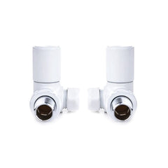Reina Crova Corner Valve White For Heated Towel Rail Radiator (Pair)