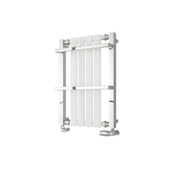 Chrome White / 700 x 490 mm Reina Designer Ashen Vertical Heated Towel Rail Steel Radiator