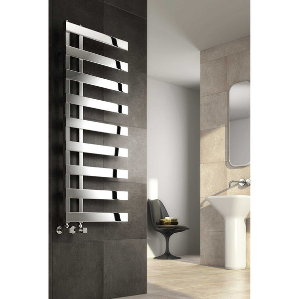 Reina Designer Capelli Vertical Polished Heated Stainless Steel Radiator
