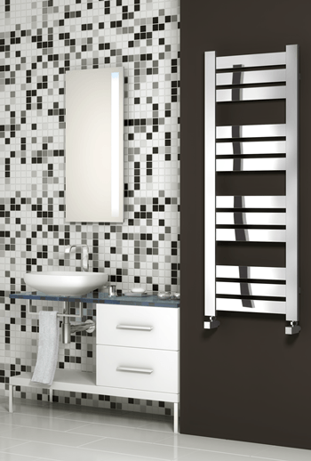 Reina Designer Riva Vertical Chrome Heated Towel Rail Steel Radiator