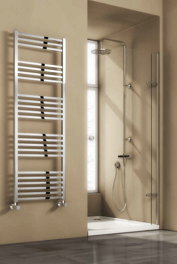 Reina Designer Vasto Vertical Chrome Heated Towel Rail Steel Radiator