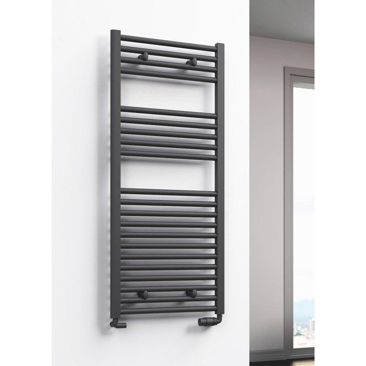 Reina Diva Anthracite Flat Designer Towel Rail Radiator