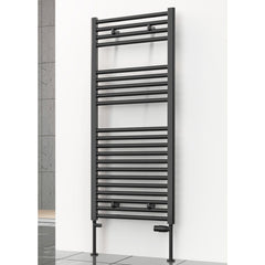Reina Diva Black Flat Designer Heated Towel Radiator 25 Tubes