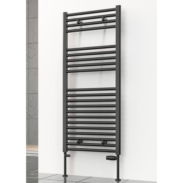 Reina Diva Black Flat Designer Heated Towel Radiator 25 Tubes